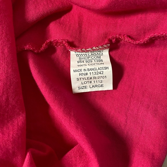 Turks And Caicos Hot Pink Short Sleeve Tee Size L - Picture 10 of 11